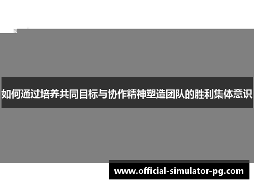 如何通过培养共同目标与协作精神塑造团队的胜利集体意识